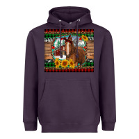 Plum christmas farm and horse Heavyweight Hoodie - RanaPortraitStore