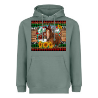 Sage christmas farm and horse Heavyweight Hoodie - RanaPortraitStore