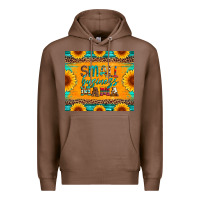 Chestnut small business mama leopard turquoise aztec serape cowhide sunflowers Premium Hoodie - Artiststas