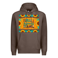 Coffee small business mama leopard turquoise aztec serape cowhide sunflowers Premium Hoodie - Artiststas