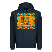 Navy small business mama leopard turquoise aztec serape cowhide sunflowers Premium Hoodie - Artiststas