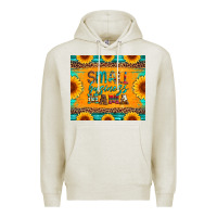 Oatmeal Heather small business mama leopard turquoise aztec serape cowhide sunflowers Premium Hoodie - Artiststas