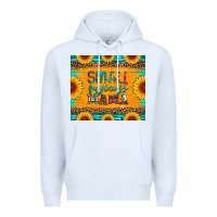 White small business mama leopard turquoise aztec serape cowhide sunflowers Premium Hoodie - Artiststas