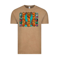 Vintage Coffee basketball serape cowhide turquoise leopard glitter  brushstrokes Vintage Tee - Artiststas