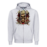 Heather Grey bad money Zipper Hoodie - Unal Design