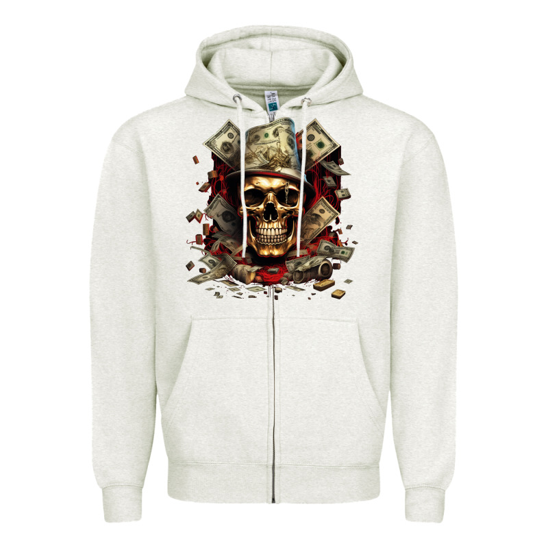 Bad Money Zipper Hoodie by Unal Design | Teevron