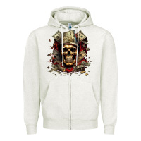 Oatmeal Heather bad money Zipper Hoodie - Unal Design