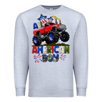Heather Grey All American Boy 4th july Premium Sweatshirt - CowGirlArtShop
