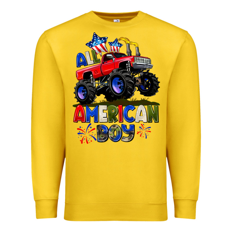 All American Boy 4th July Premium Sweatshirt by CowGirlArtShop | Teevron