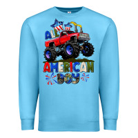 Ocean Blue All American Boy 4th july Premium Sweatshirt - CowGirlArtShop