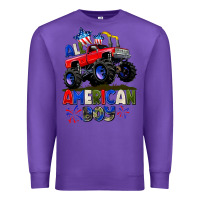 Purple All American Boy 4th july Premium Sweatshirt - CowGirlArtShop