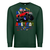 Sports Green All American Boy 4th july Premium Sweatshirt - CowGirlArtShop