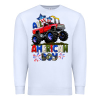 White All American Boy 4th july Premium Sweatshirt - CowGirlArtShop