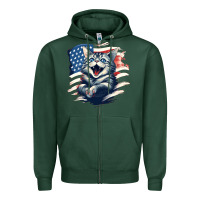 Sports Green cat1 Zipper Hoodie - Unal Design