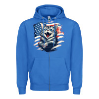 True Royal cat1 Zipper Hoodie - Unal Design