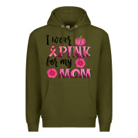 Army Green i wear pink for my mom sunlower and pumpkin Premium Hoodie - AdoDesignShop