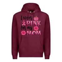 Burgundy i wear pink for my mom sunlower and pumpkin Premium Hoodie - AdoDesignShop