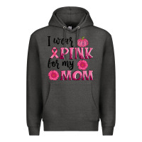 Charcoal Heather i wear pink for my mom sunlower and pumpkin Premium Hoodie - AdoDesignShop