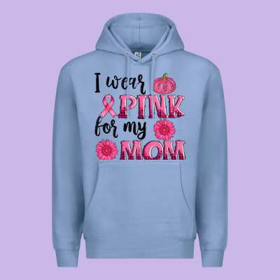 I Wear Pink For My Mom Sunlower And Pumpkin Premium Hoodie Designed By Adodesignshop