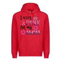 Red i wear pink for my mom sunlower and pumpkin Premium Hoodie - AdoDesignShop
