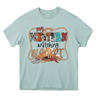 Arona My Western Watching Blanket Heavy Core Tee - CowhideDigitalArt