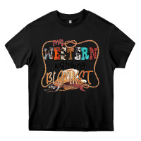 Black My Western Watching Blanket Heavy Core Tee - CowhideDigitalArt