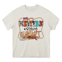 Cream My Western Watching Blanket Heavy Core Tee - CowhideDigitalArt