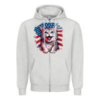 Dove Grey cat2 Zipper Hoodie - Unal Design