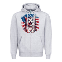 Heather Grey cat2 Zipper Hoodie - Unal Design
