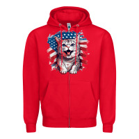 Red cat2 Zipper Hoodie - Unal Design