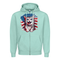 Seafoam cat2 Zipper Hoodie - Unal Design