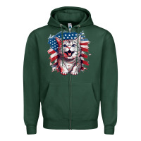 Sports Green cat2 Zipper Hoodie - Unal Design