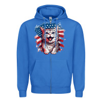 True Royal cat2 Zipper Hoodie - Unal Design