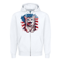 White cat2 Zipper Hoodie - Unal Design