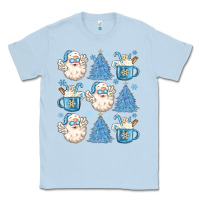 Dusty Blue santa claus doodles christmas Classic Tee - MaliasSmallBusiness