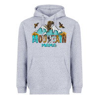 Heather Grey mountain mama Heavyweight Hoodie - texasbilliewilder