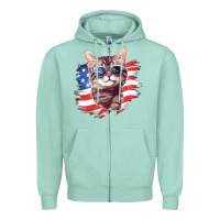 Seafoam cat2 Zipper Hoodie - Unal Design