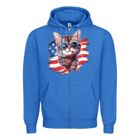 True Royal cat2 Zipper Hoodie - Unal Design