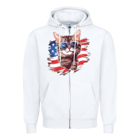 White cat2 Zipper Hoodie - Unal Design