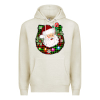Oatmeal Heather horseshoe santa Premium Hoodie - AdoDesignShop