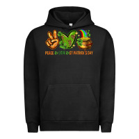 Pigment Black peace love st patricks day Urban Hoodie - NancyCooperArtShop