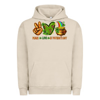 Pigment French Oak peace love st patricks day Urban Hoodie - NancyCooperArtShop