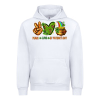 White peace love st patricks day Urban Hoodie - NancyCooperArtShop