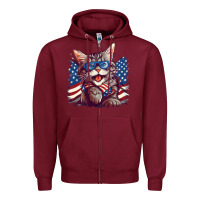 Burgundy cat4 Zipper Hoodie - Unal Design