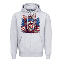 Heather Grey cat4 Zipper Hoodie - Unal Design