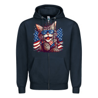 Navy cat4 Zipper Hoodie - Unal Design