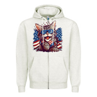 Oatmeal Heather cat4 Zipper Hoodie - Unal Design