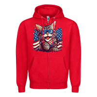 Red cat4 Zipper Hoodie - Unal Design