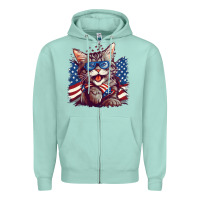Seafoam cat4 Zipper Hoodie - Unal Design