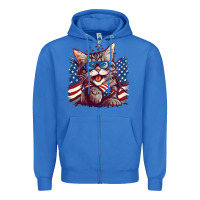 True Royal cat4 Zipper Hoodie - Unal Design